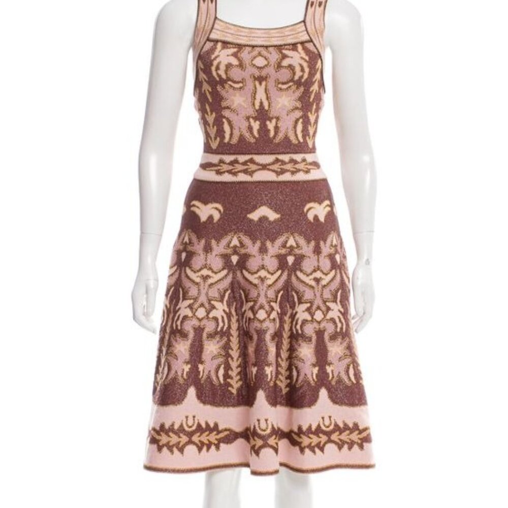 M MISSONI Metallic fluted jacquard-knit dress